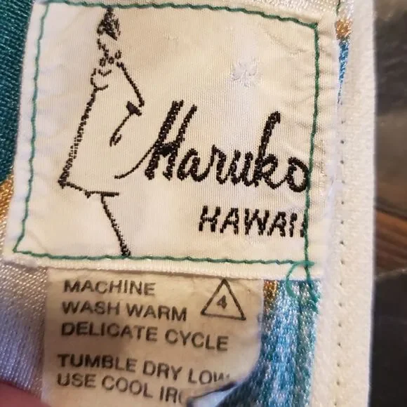 70s Hawaiian halter palazzo jumpsuit - Picture 6 of 10